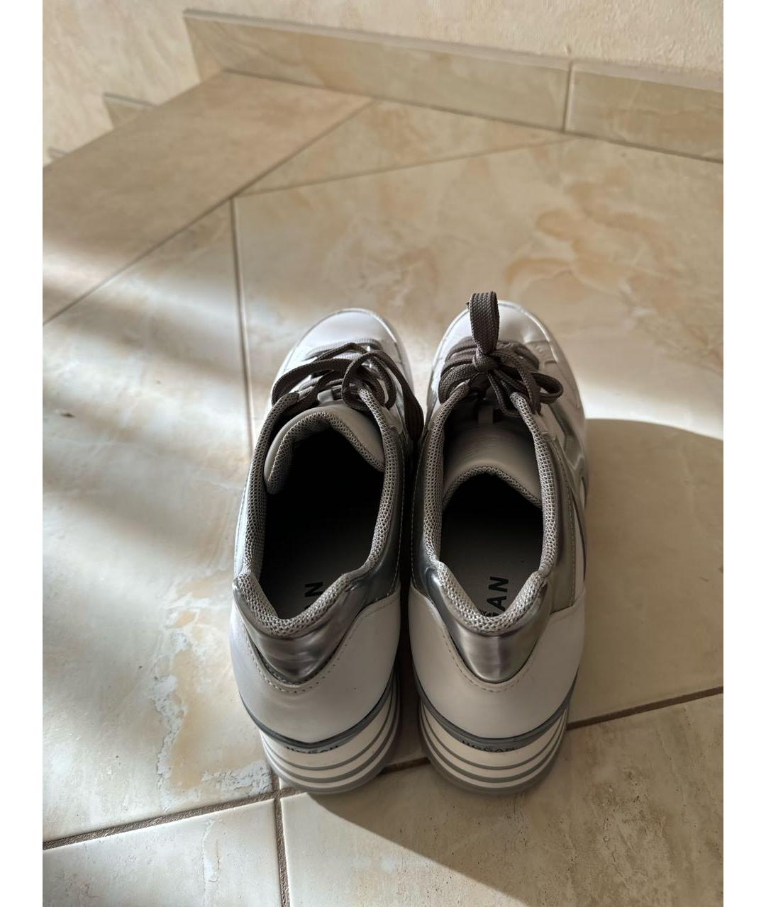 HOGAN Белые кожаные кроссовки, фото 3