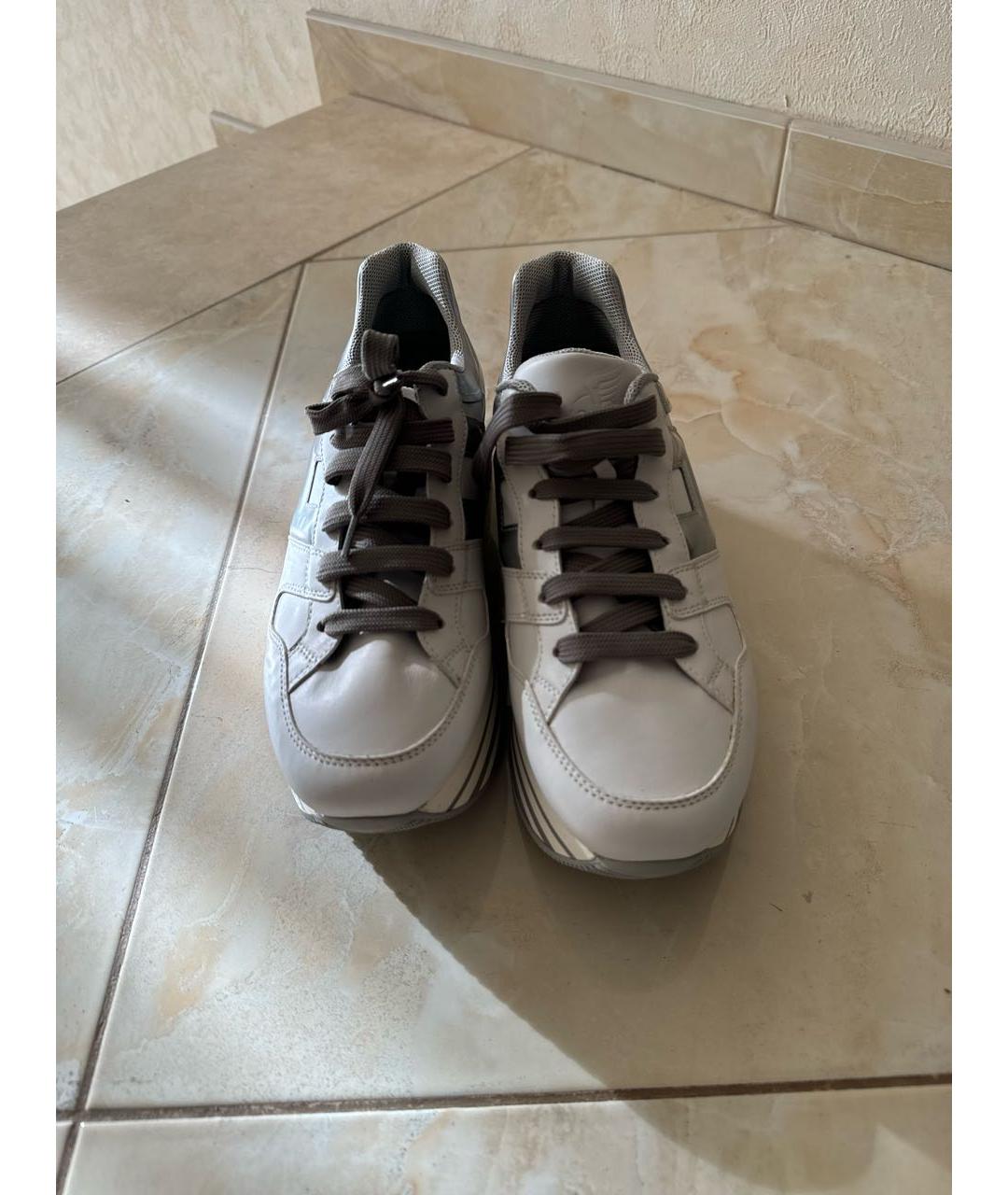 HOGAN Белые кожаные кроссовки, фото 2