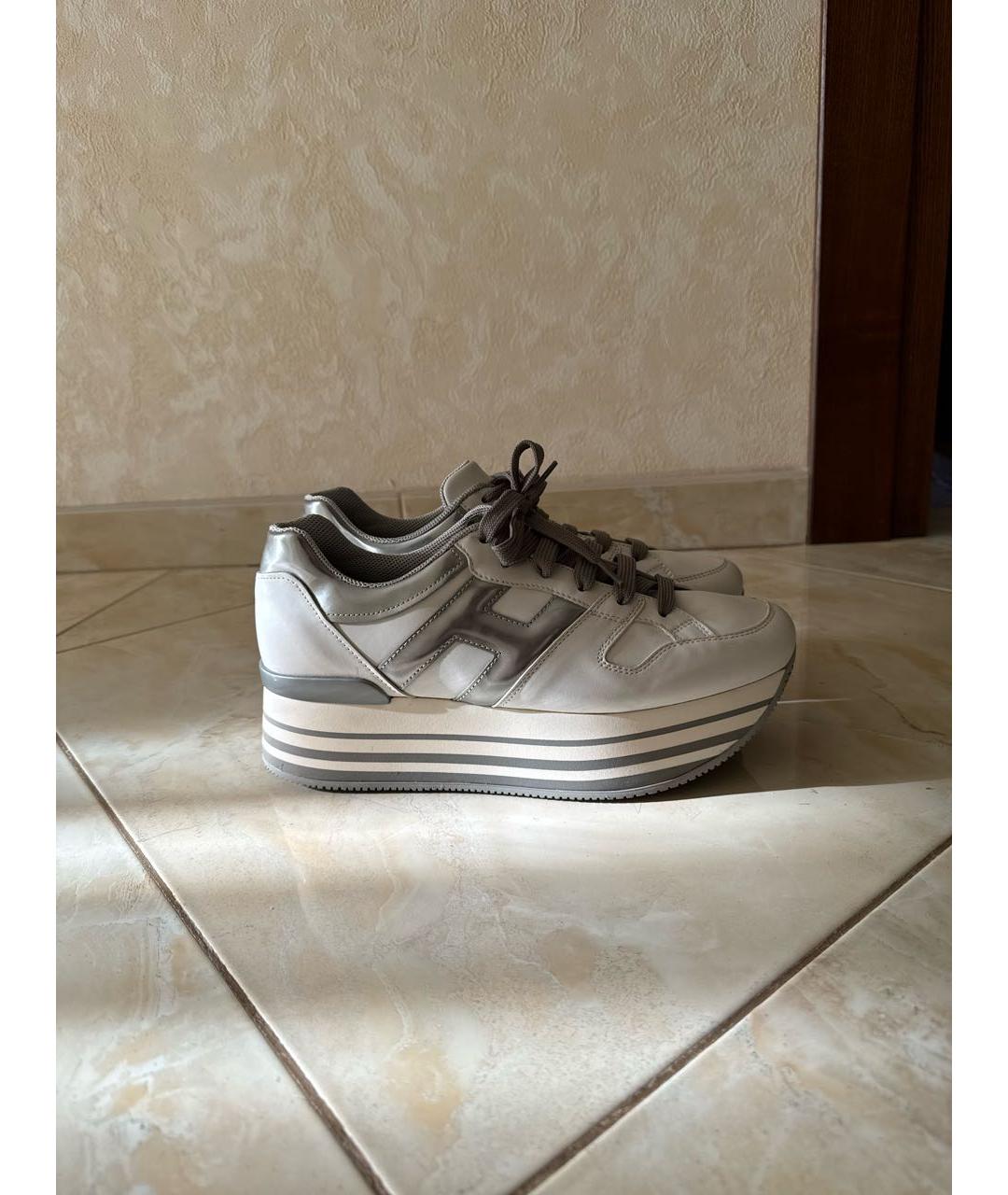 HOGAN Белые кожаные кроссовки, фото 5