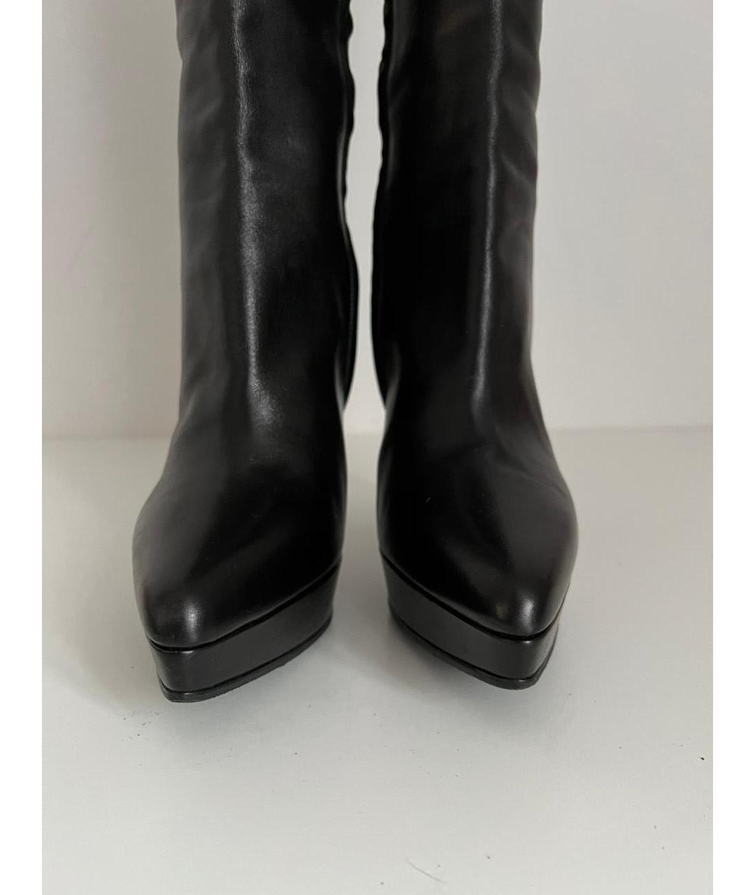 SAINT LAURENT Черные сапоги из лакированной кожи, фото 3