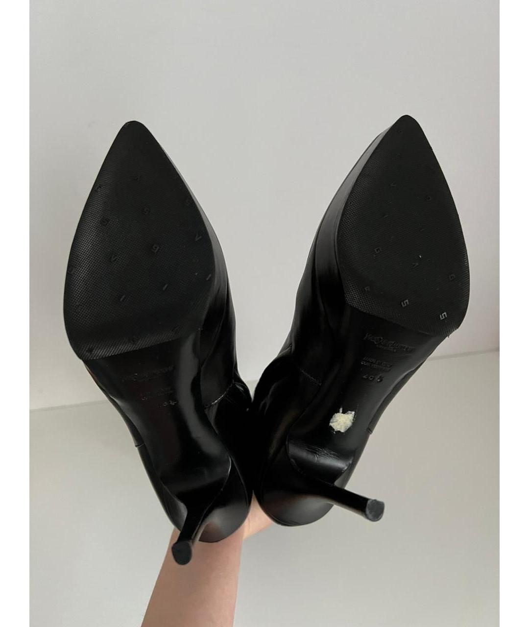 SAINT LAURENT Черные сапоги из лакированной кожи, фото 7