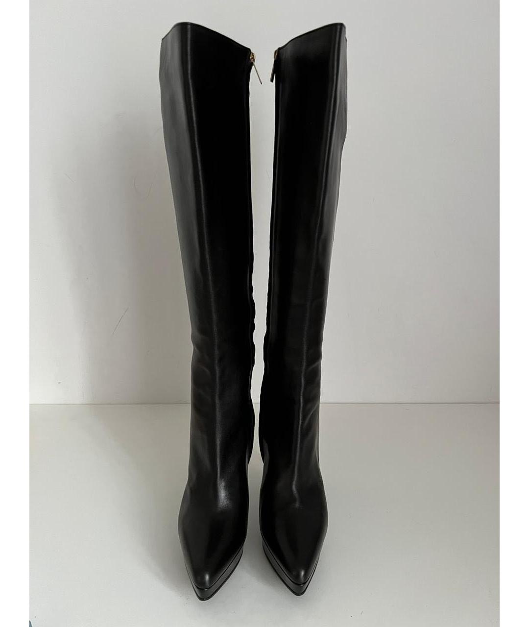 SAINT LAURENT Черные сапоги из лакированной кожи, фото 2