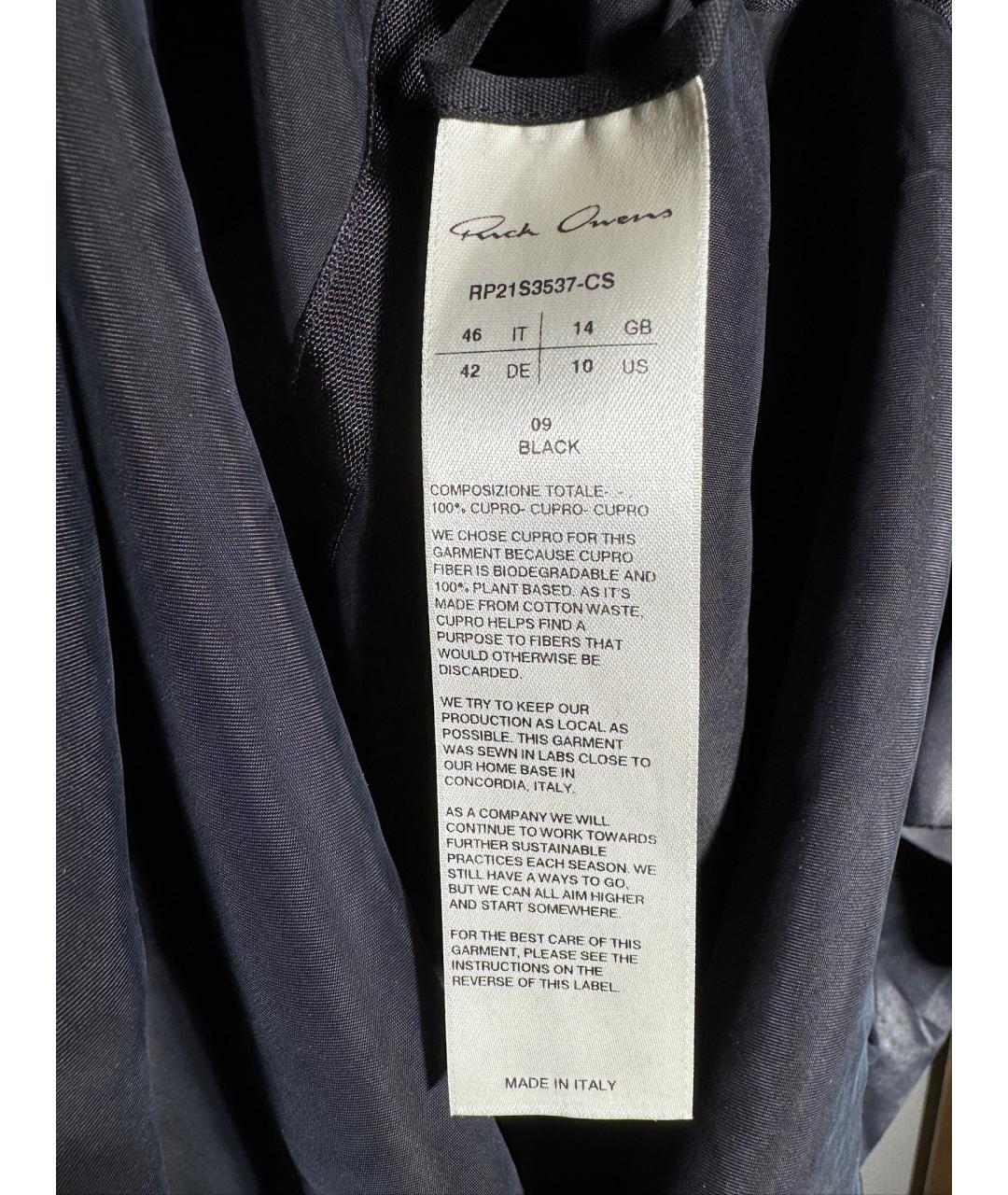 RICK OWENS Черное вискозное коктейльное платье, фото 5