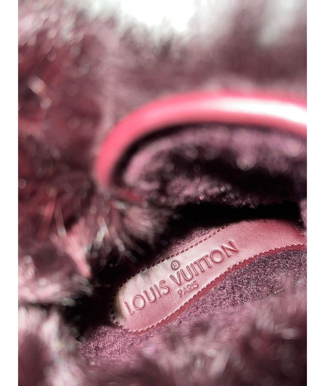 LOUIS VUITTON Бордовые замшевые ботинки, фото 7