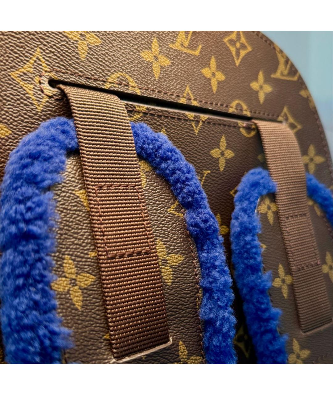 LOUIS VUITTON Темно-синий меховой рюкзак, фото 5