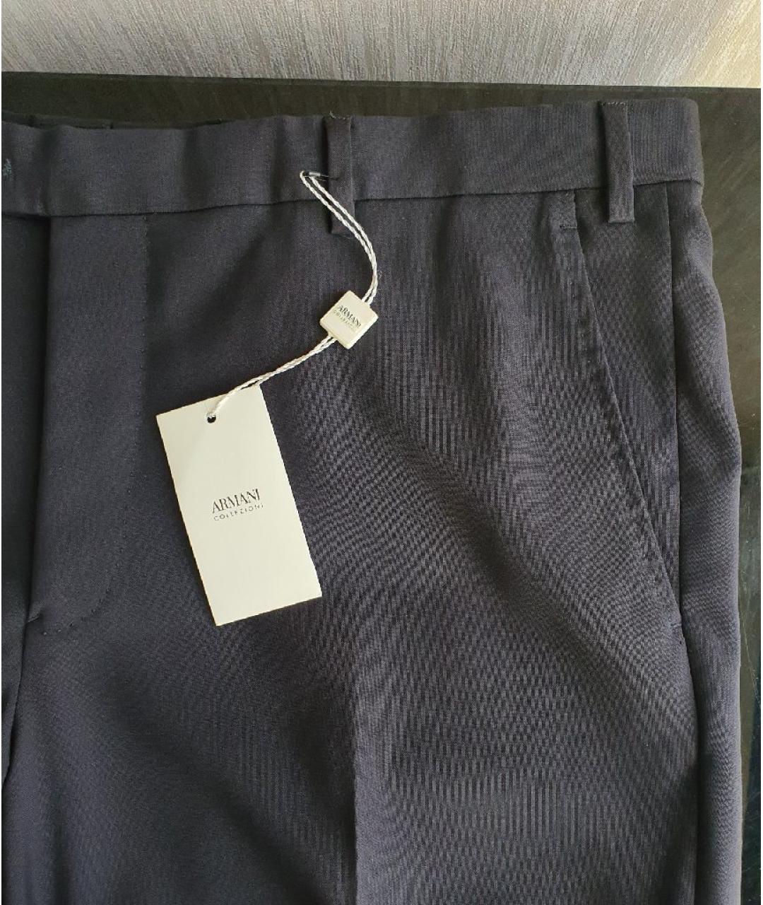 ARMANI COLLEZIONI Черные шерстяные классические брюки, фото 4