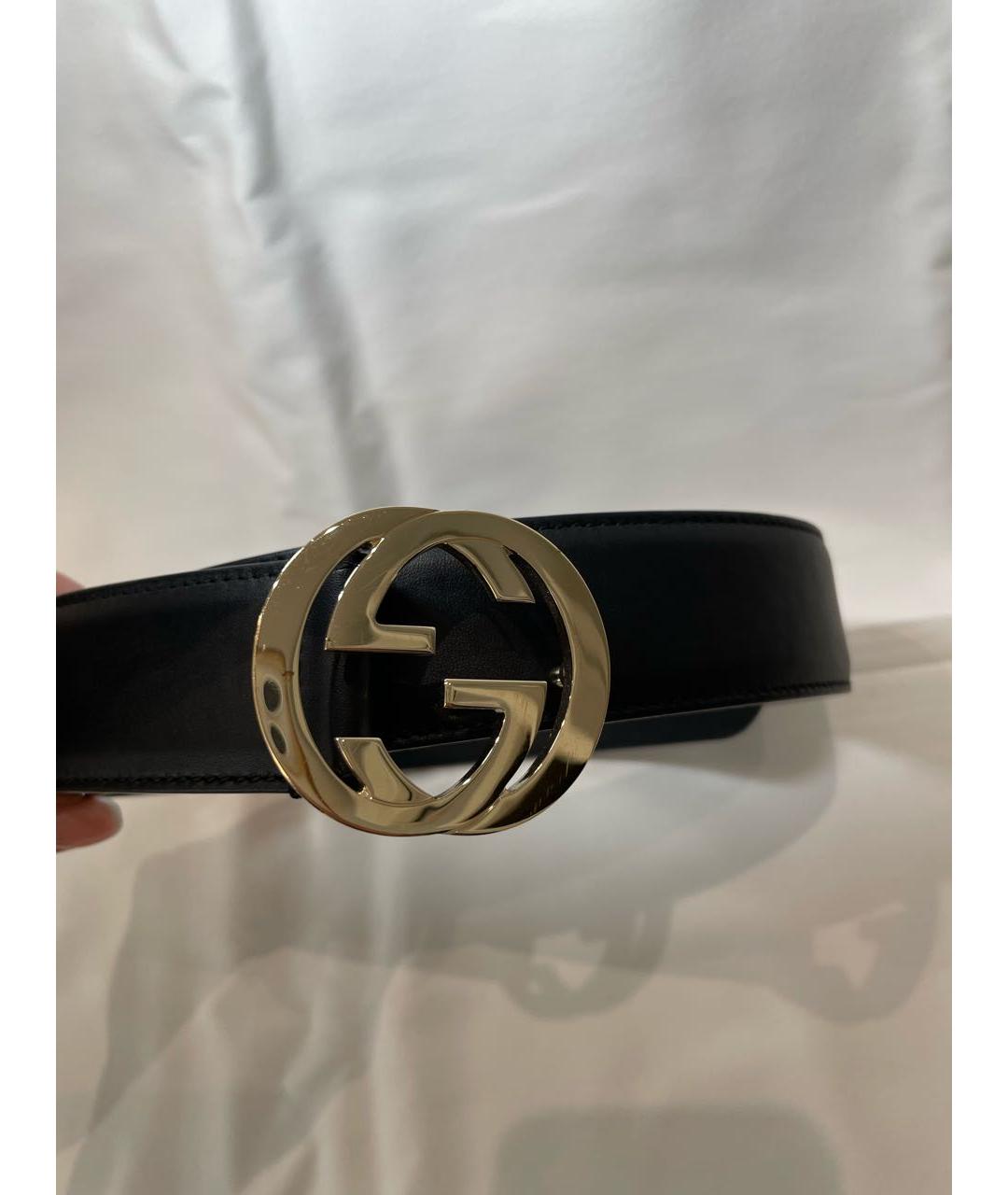 GUCCI Черный кожаный ремень, фото 8