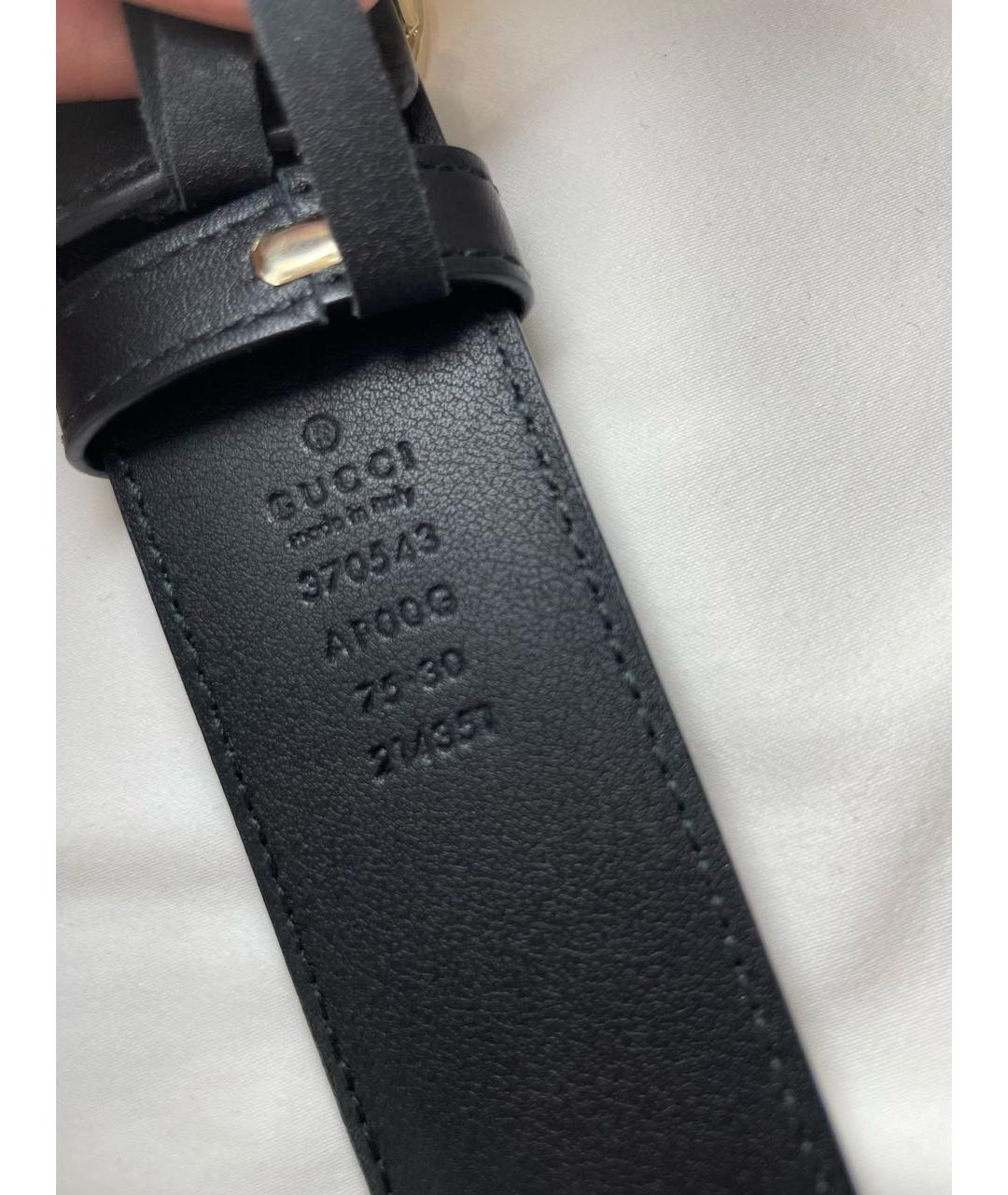 GUCCI Черный кожаный ремень, фото 3
