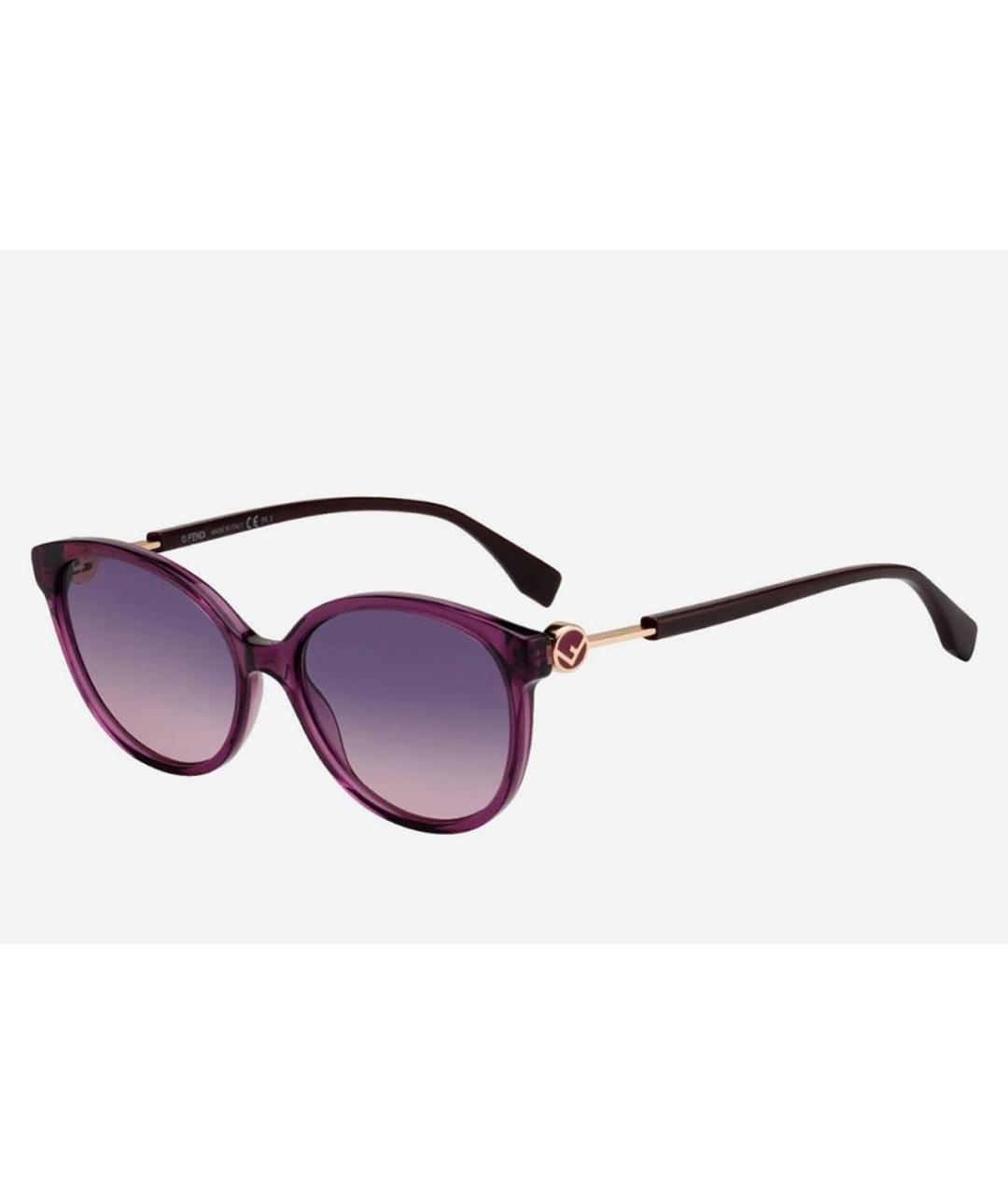 FENDI Фиолетовые пластиковые солнцезащитные очки, фото 2