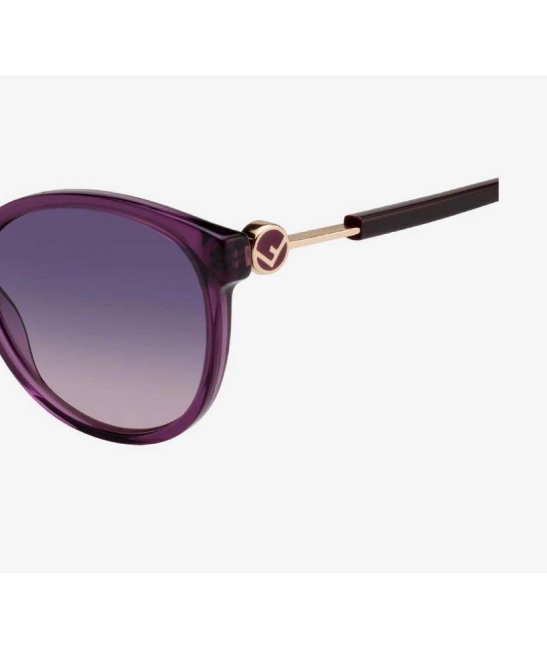FENDI Фиолетовые пластиковые солнцезащитные очки, фото 3
