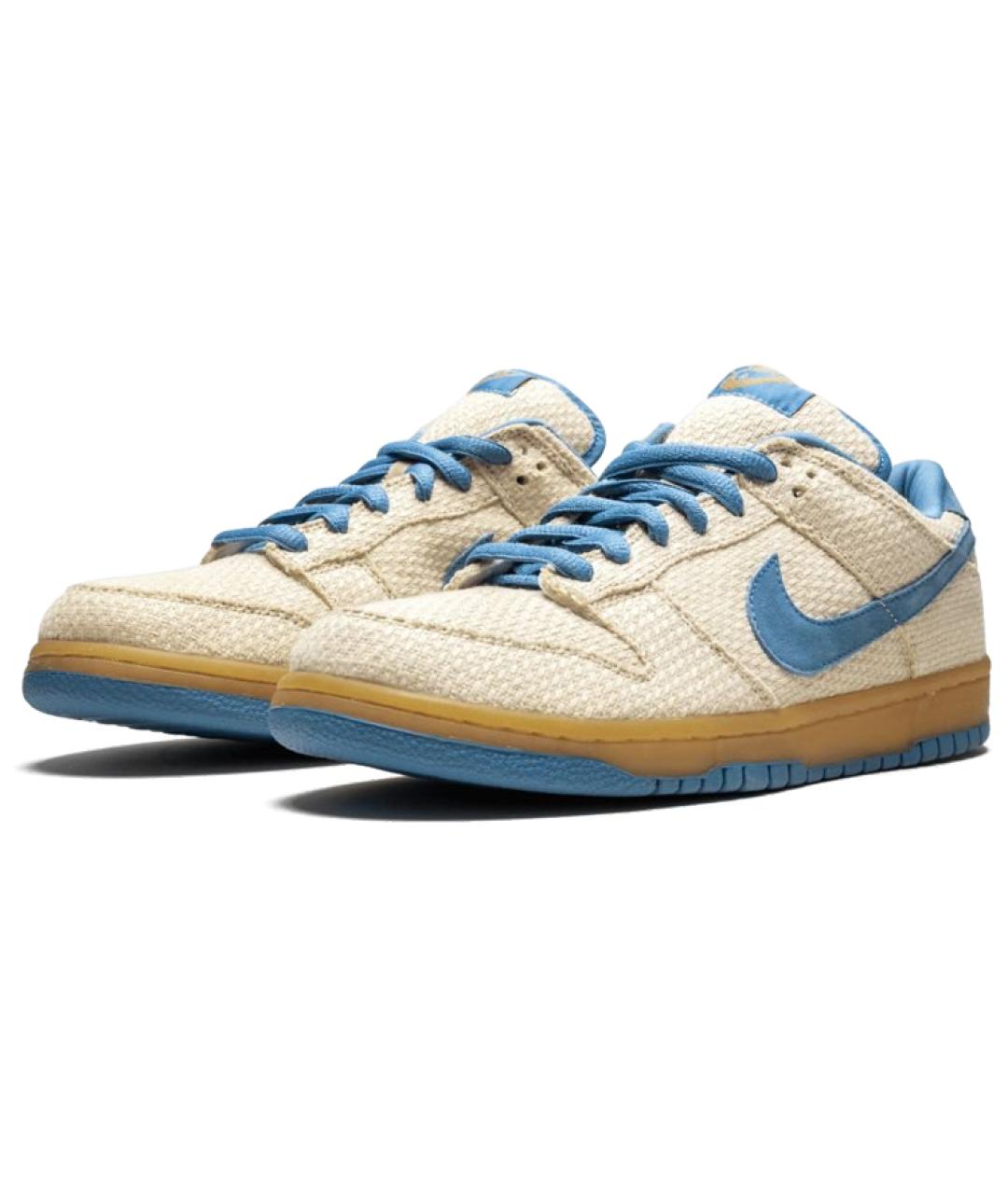 NIKE Бежевые кожаные низкие кроссовки / кеды, фото 4