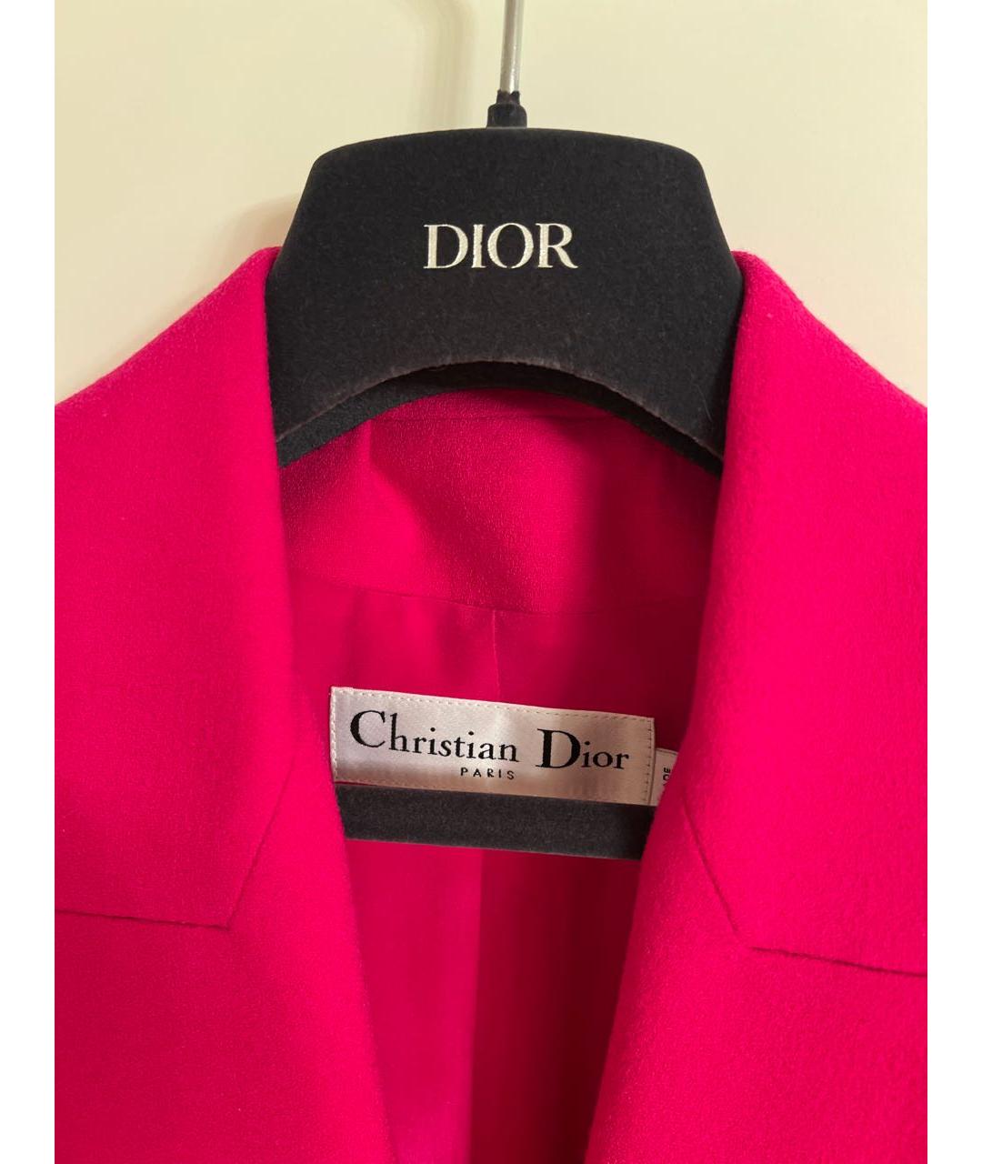 CHRISTIAN DIOR Фуксия шерстяное пальто, фото 5