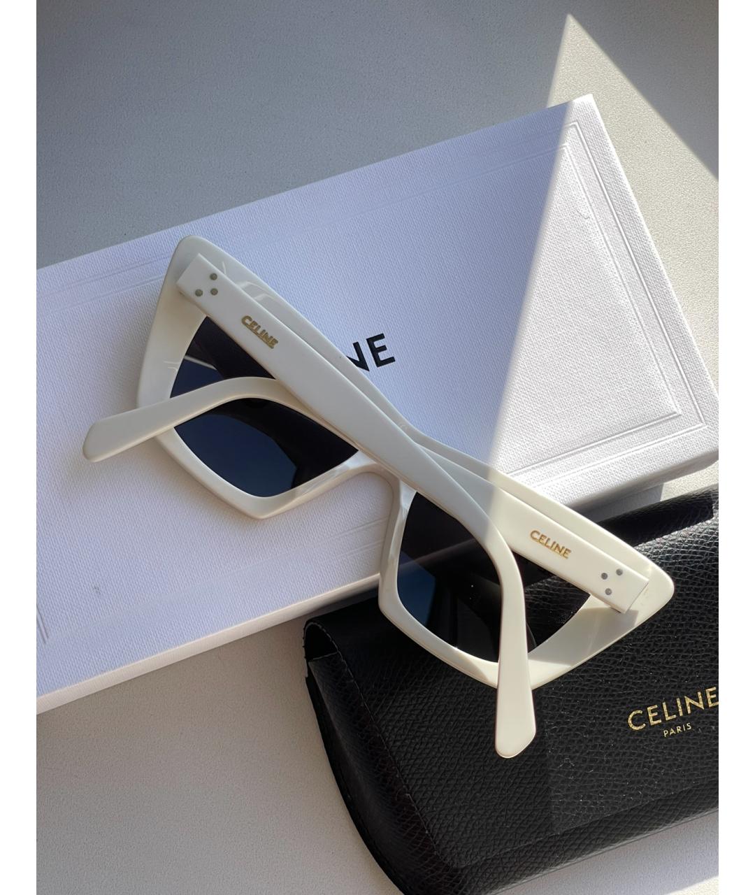 CELINE Белые пластиковые солнцезащитные очки, фото 8