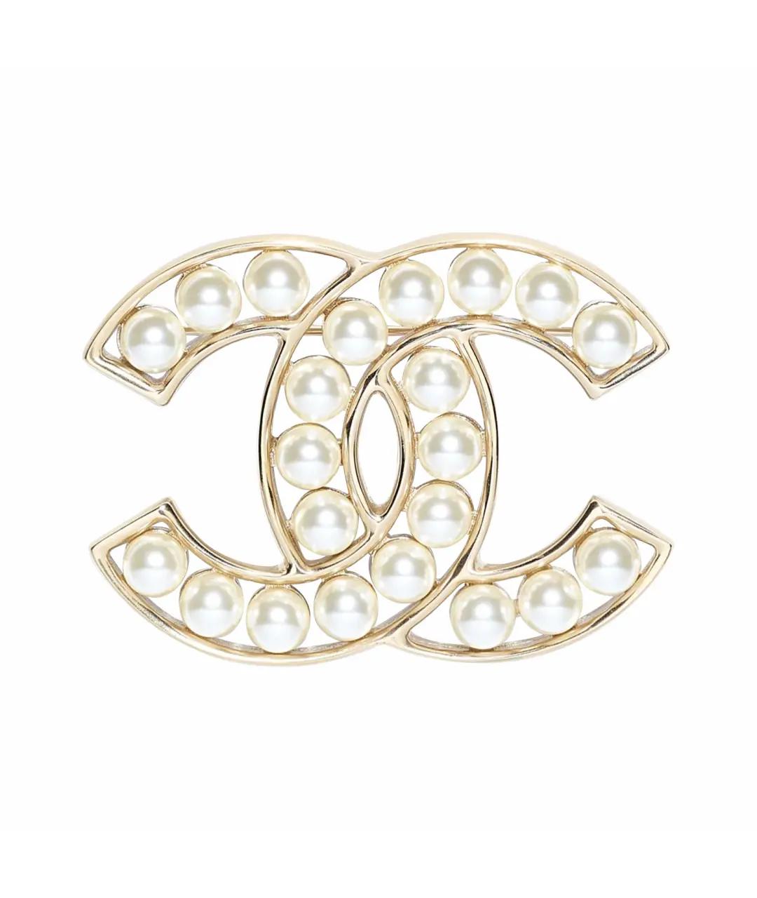 CHANEL Белая жемчужная булавка / брошь, фото 1