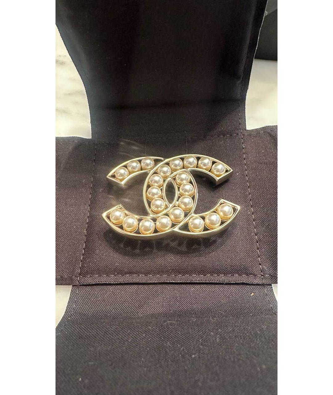 CHANEL Белая жемчужная булавка / брошь, фото 2