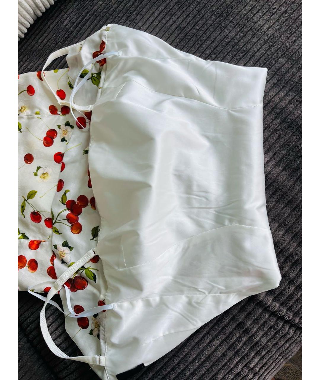 DOLCE&GABBANA Белое шелковое коктейльное платье, фото 7