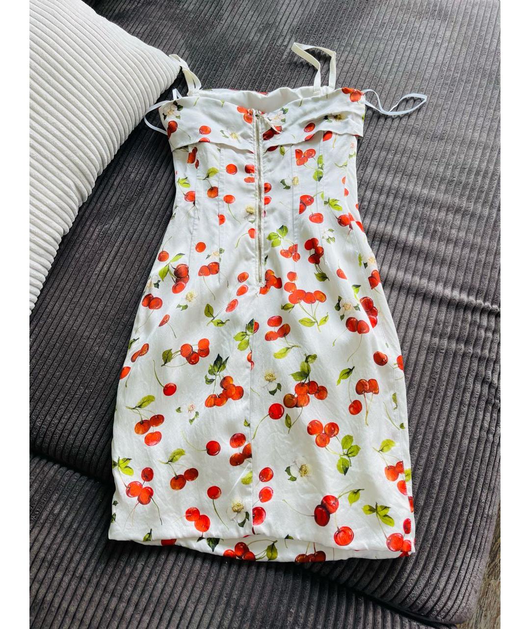 DOLCE&GABBANA Белое шелковое коктейльное платье, фото 2