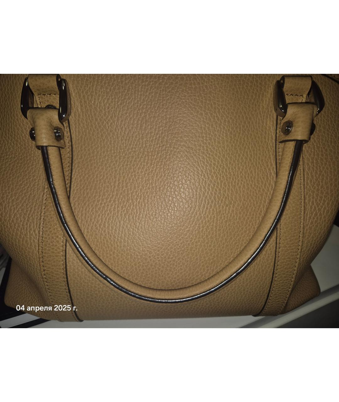 GUCCI BEAUTY Бежевая кожаная сумка через плечо, фото 3