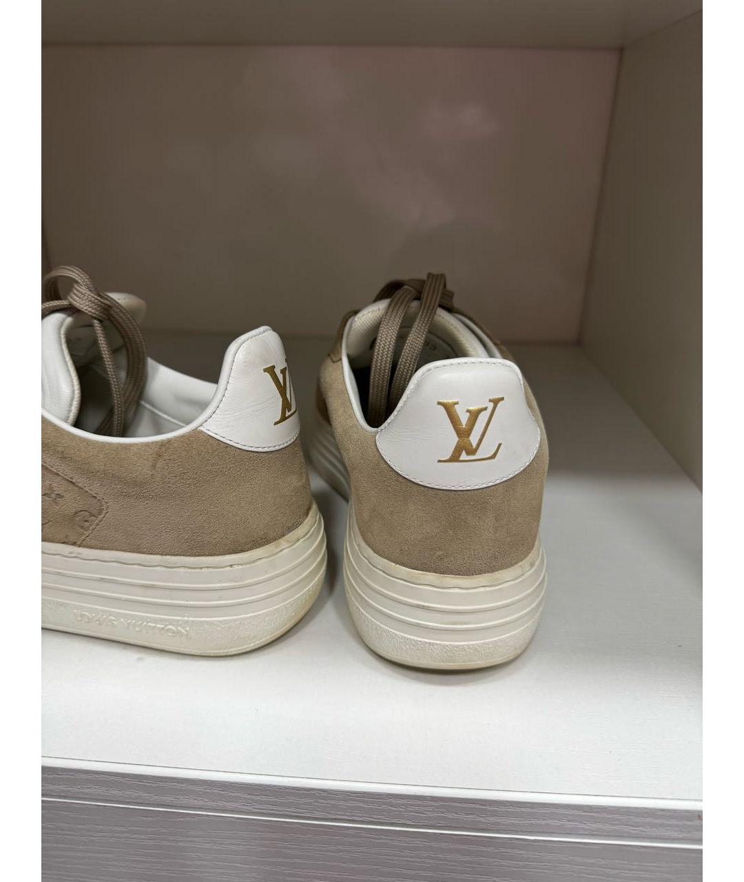 LOUIS VUITTON Бежевые замшевые кеды, фото 2
