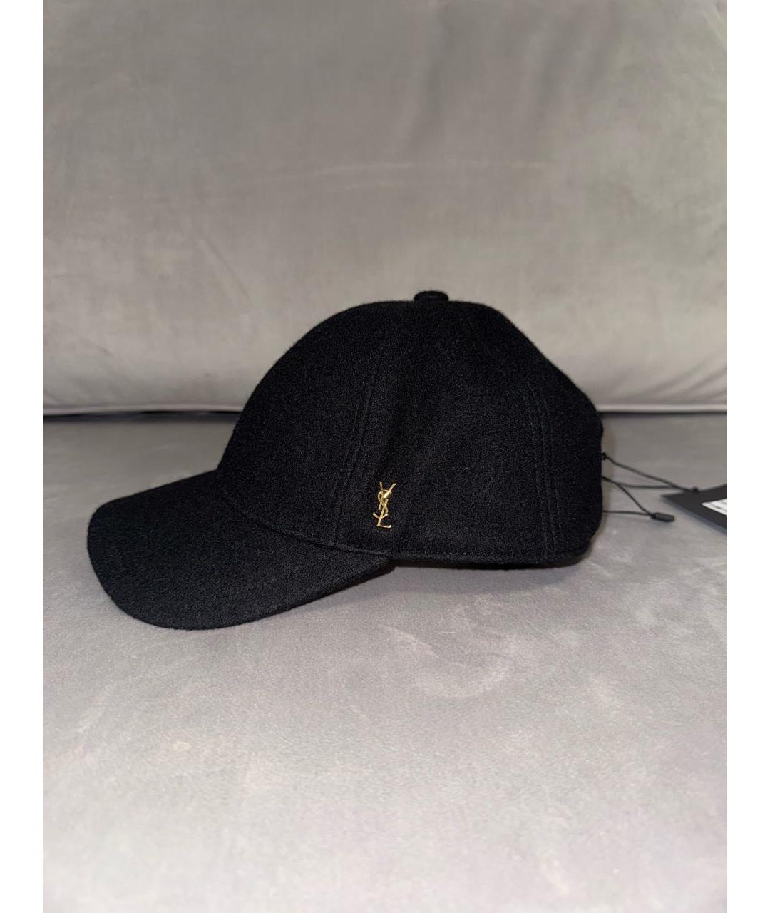 SAINT LAURENT Черная шерстяная кепка, фото 2
