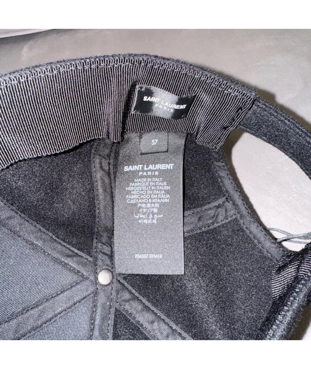 SAINT LAURENT Черная шерстяная кепка, фото 4