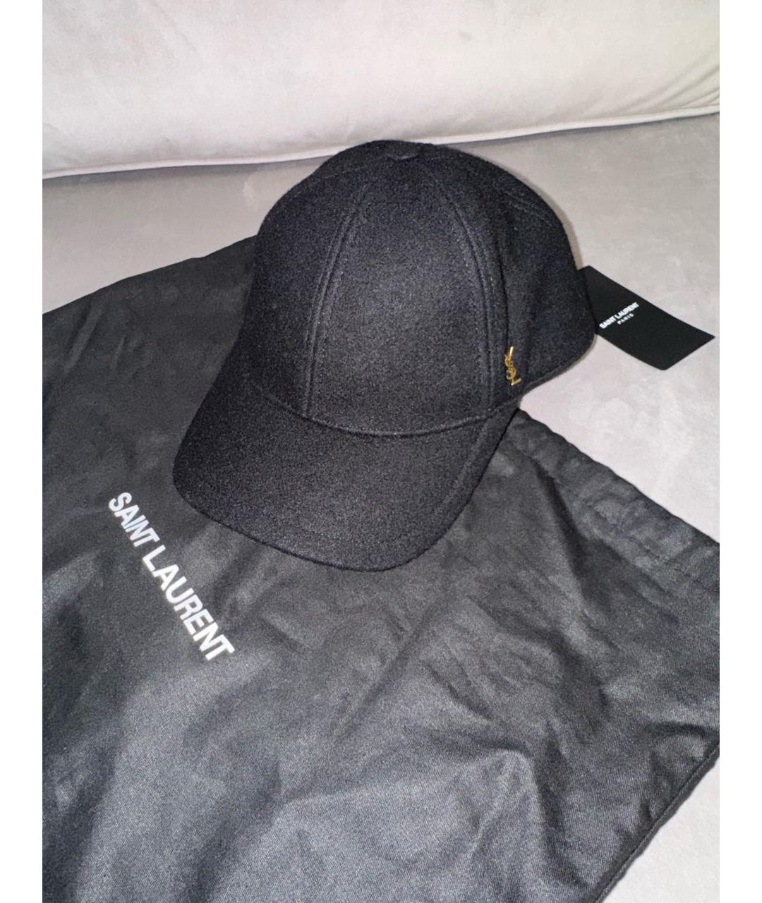 SAINT LAURENT Черная шерстяная кепка, фото 6