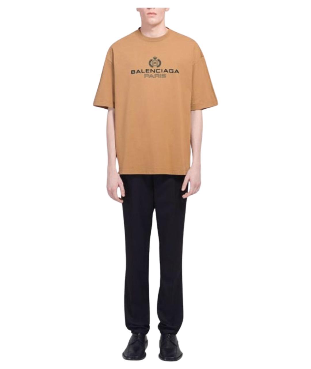 BALENCIAGA Бежевая футболка, фото 2