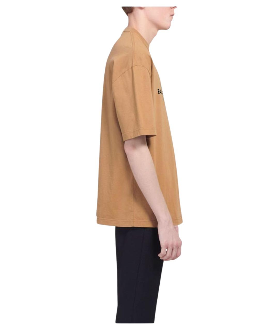 BALENCIAGA Бежевая футболка, фото 4