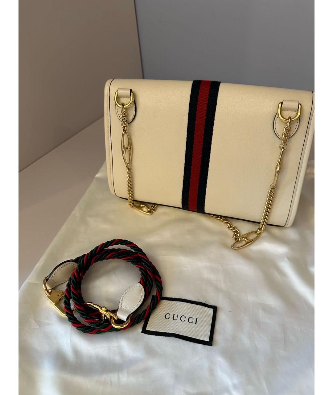 GUCCI Белая кожаная сумка через плечо, фото 3