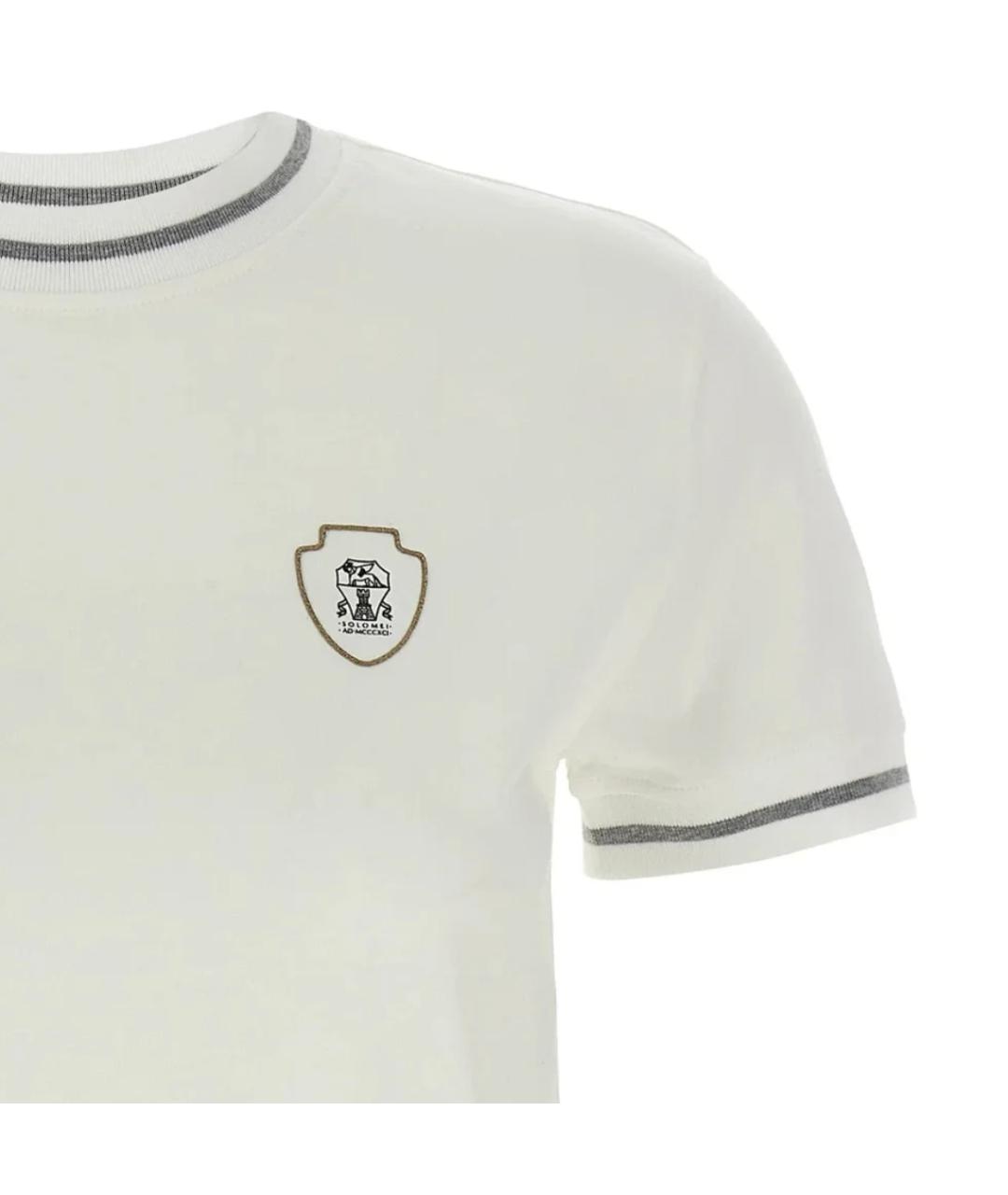 BRUNELLO CUCINELLI Белая хлопковая футболка, фото 3