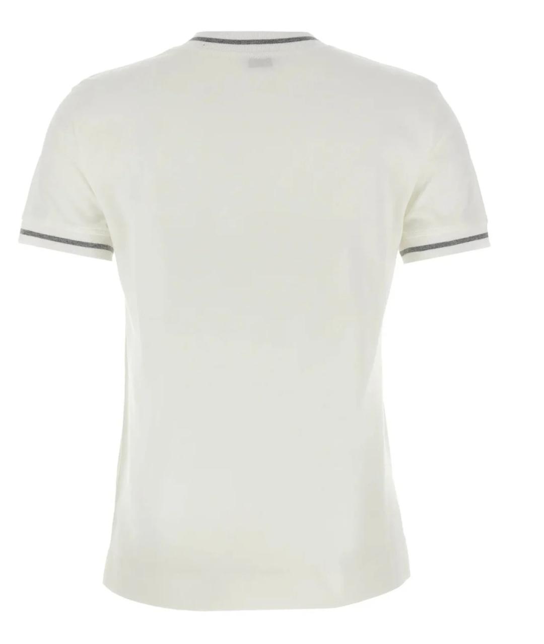 BRUNELLO CUCINELLI Белая хлопковая футболка, фото 2
