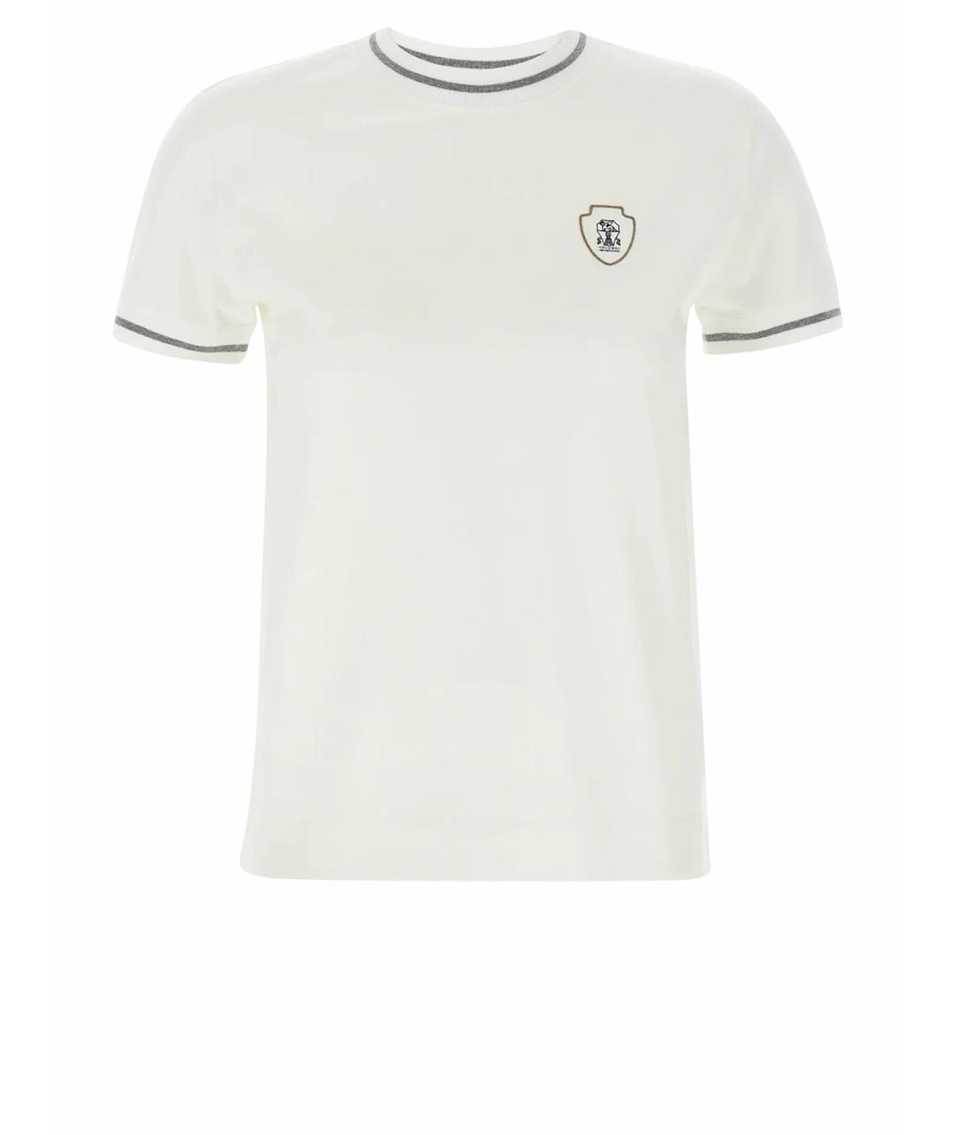 BRUNELLO CUCINELLI Белая хлопковая футболка, фото 1