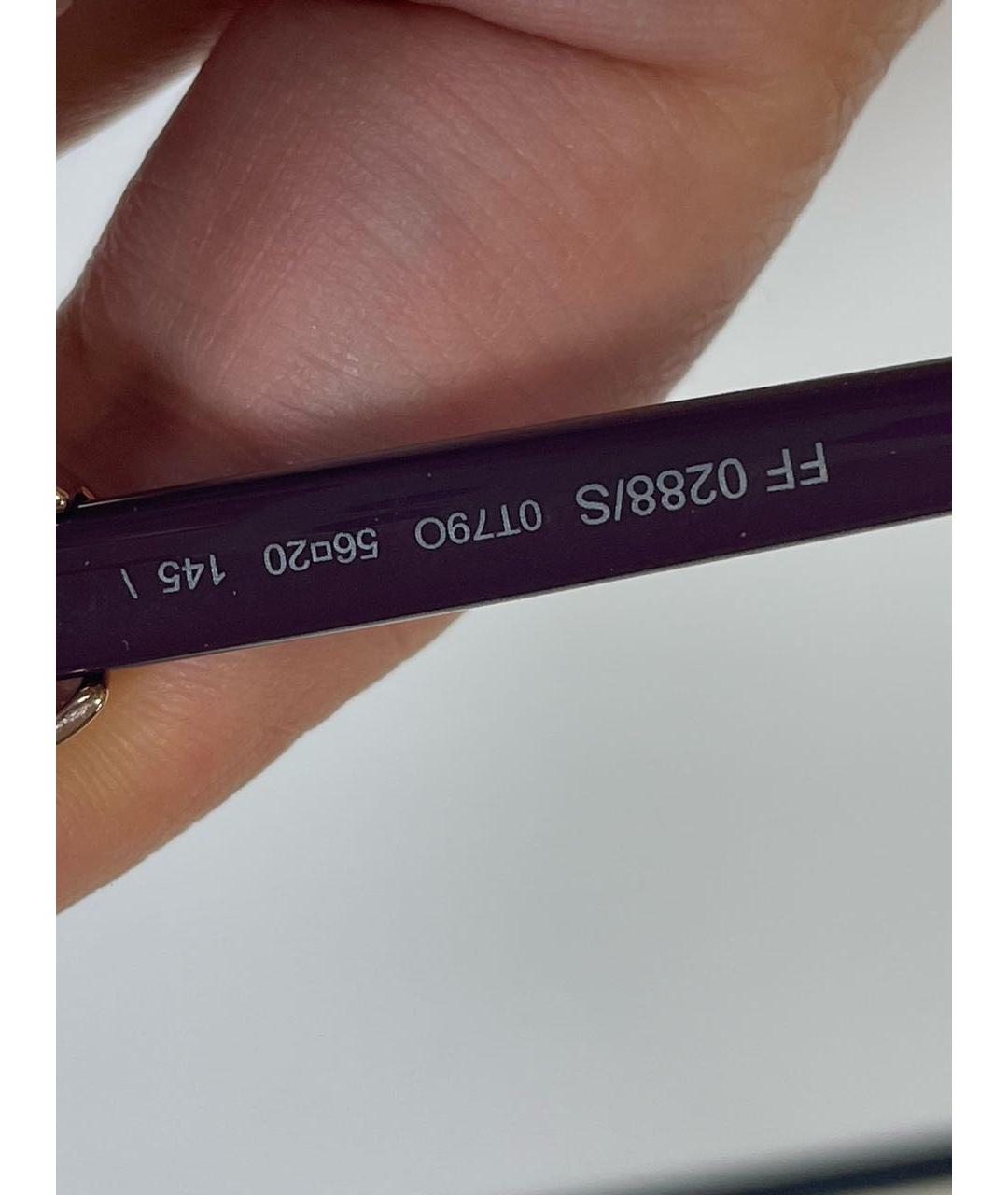 FENDI Фиолетовые пластиковые солнцезащитные очки, фото 4