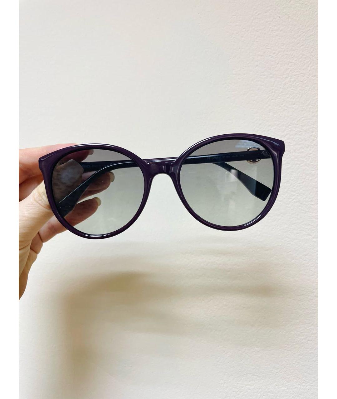 FENDI Фиолетовые пластиковые солнцезащитные очки, фото 8