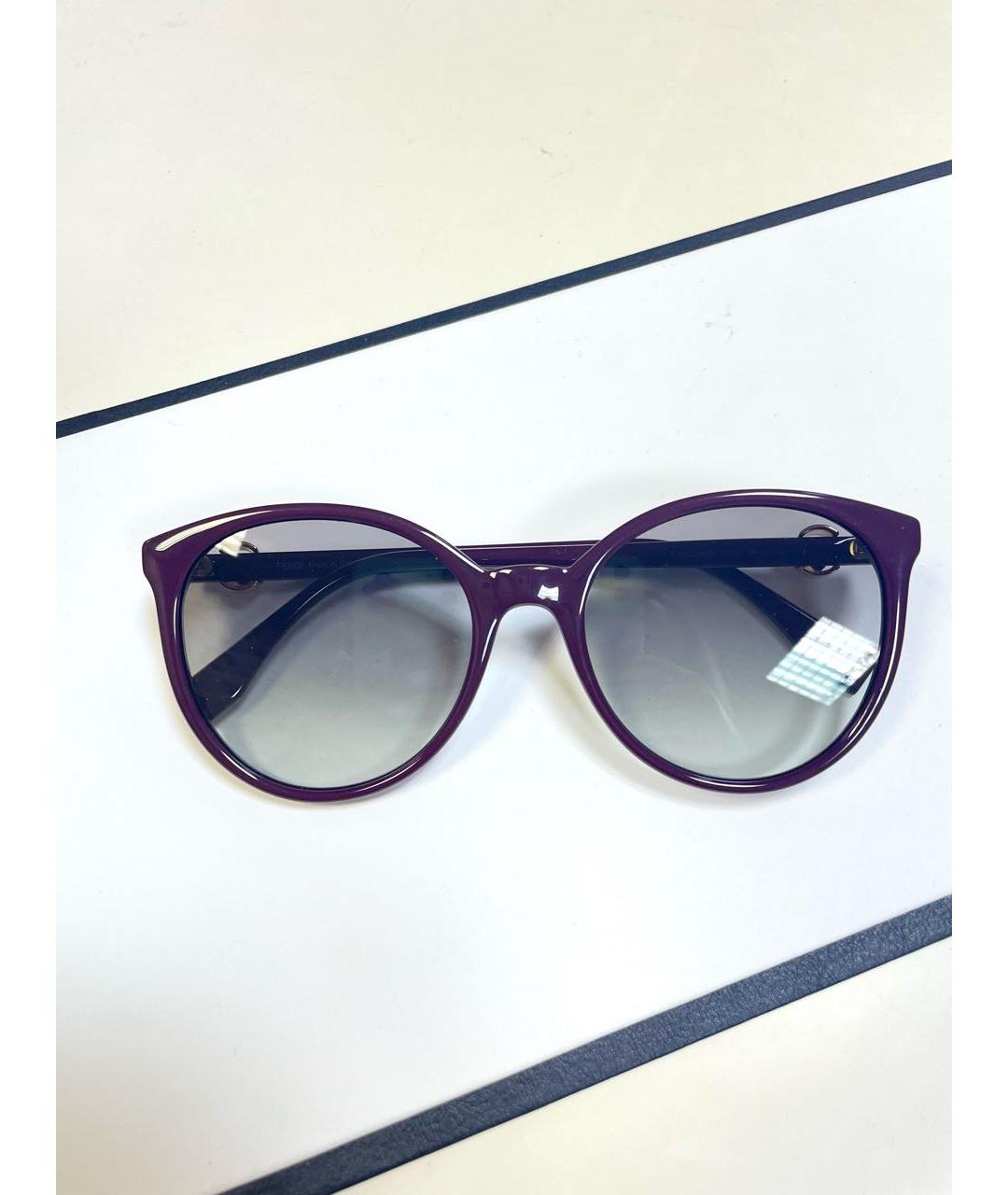 FENDI Фиолетовые пластиковые солнцезащитные очки, фото 9