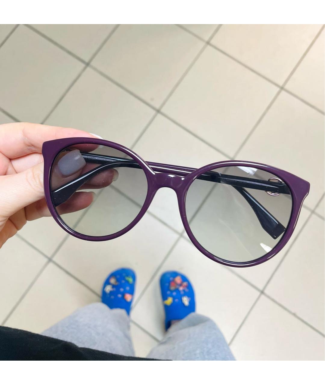 FENDI Фиолетовые пластиковые солнцезащитные очки, фото 3