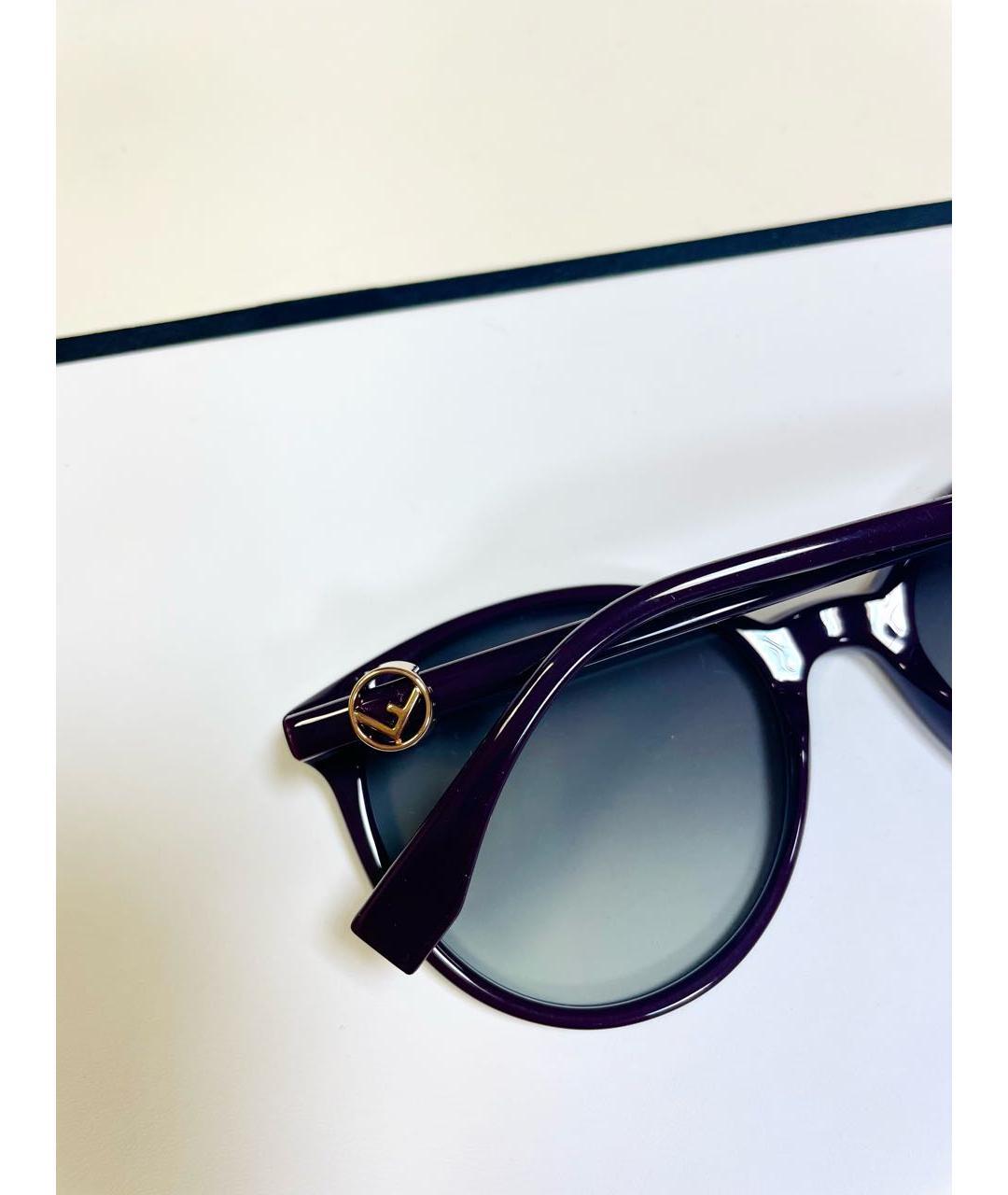 FENDI Фиолетовые пластиковые солнцезащитные очки, фото 6