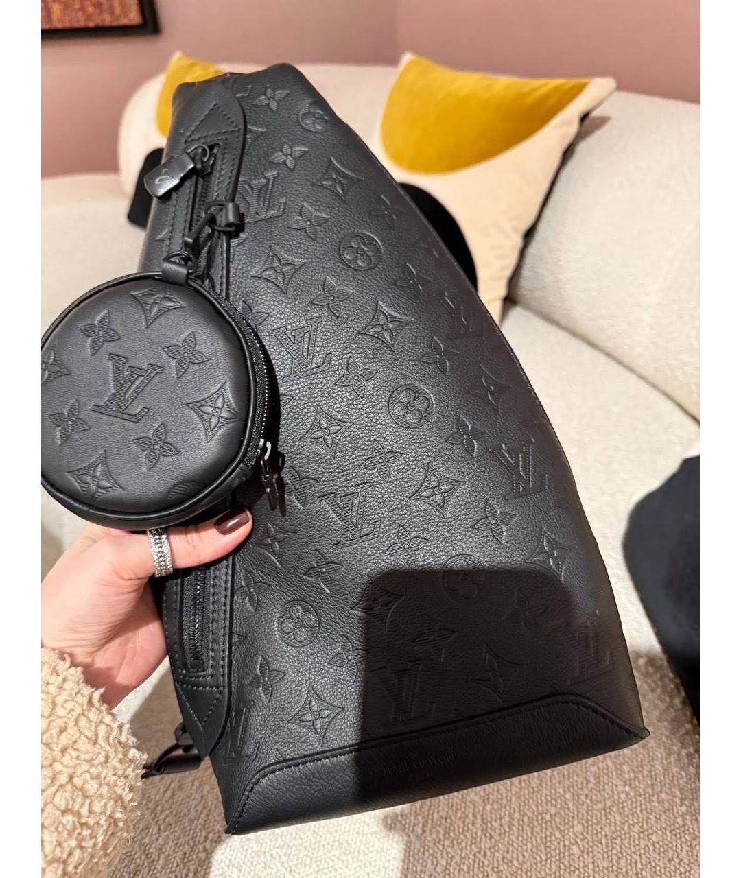 LOUIS VUITTON Черная кожаная сумка на плечо, фото 8