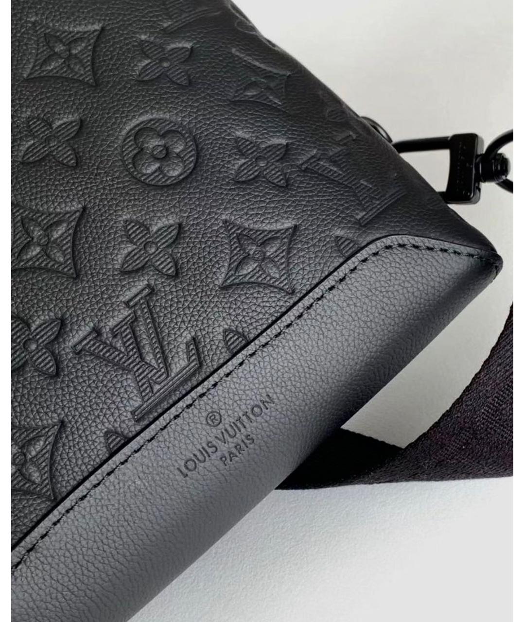 LOUIS VUITTON Черная кожаная сумка на плечо, фото 6
