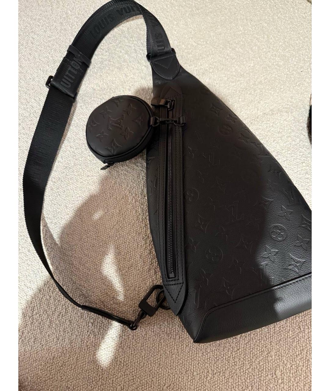 LOUIS VUITTON Черная кожаная сумка на плечо, фото 3