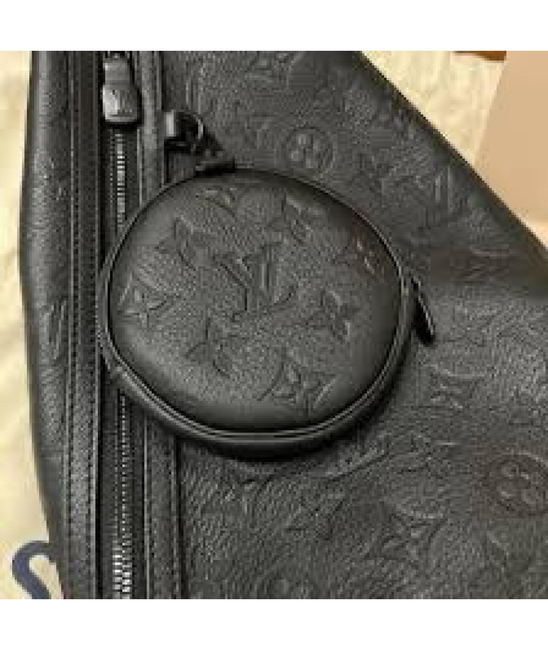 LOUIS VUITTON Черная кожаная сумка на плечо, фото 2