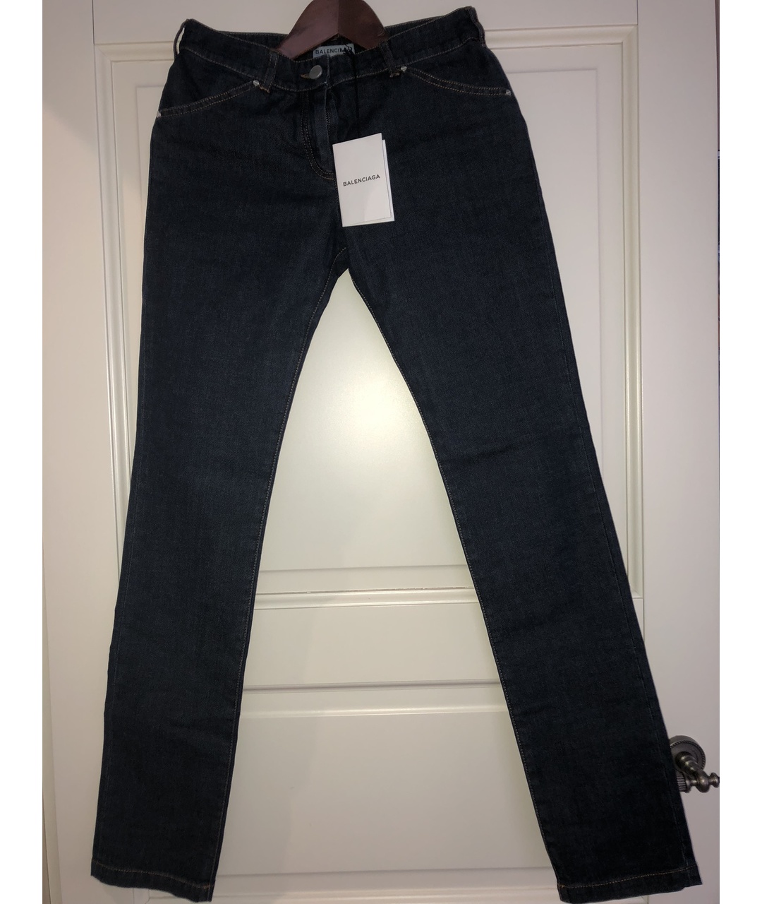 BALENCIAGA Темно-синие прямые джинсы, фото 2