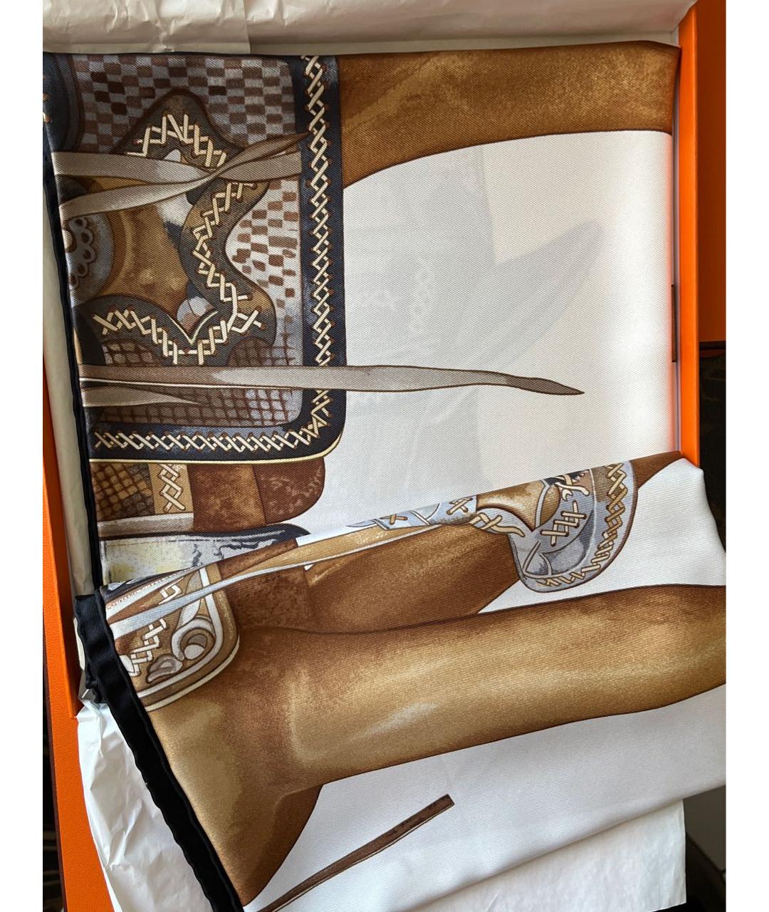 HERMES Мульти шелковый платок, фото 2