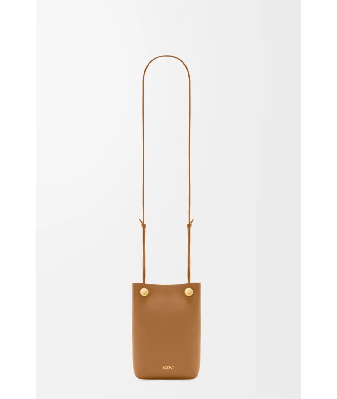 LOEWE Коричневая кожаная сумка через плечо, фото 5