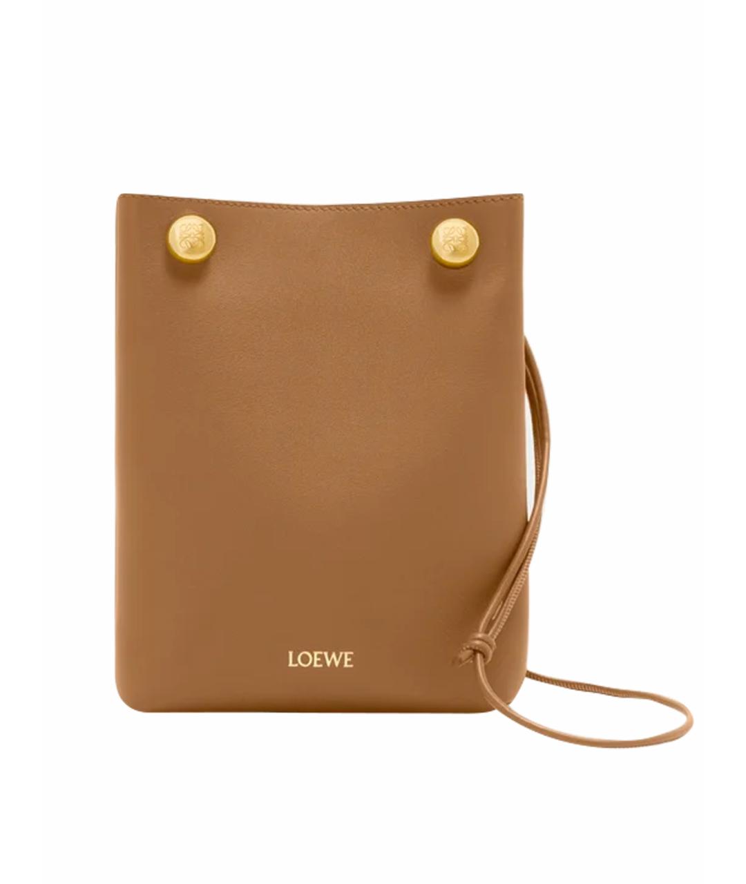LOEWE Коричневая кожаная сумка через плечо, фото 1