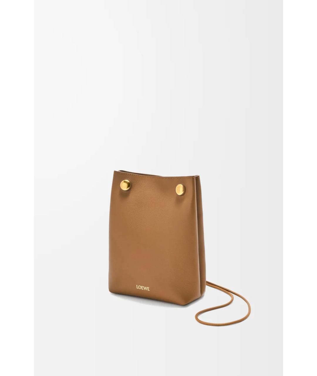 LOEWE Коричневая кожаная сумка через плечо, фото 2