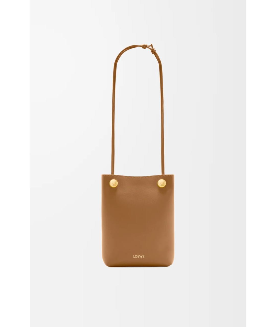 LOEWE Коричневая кожаная сумка через плечо, фото 4