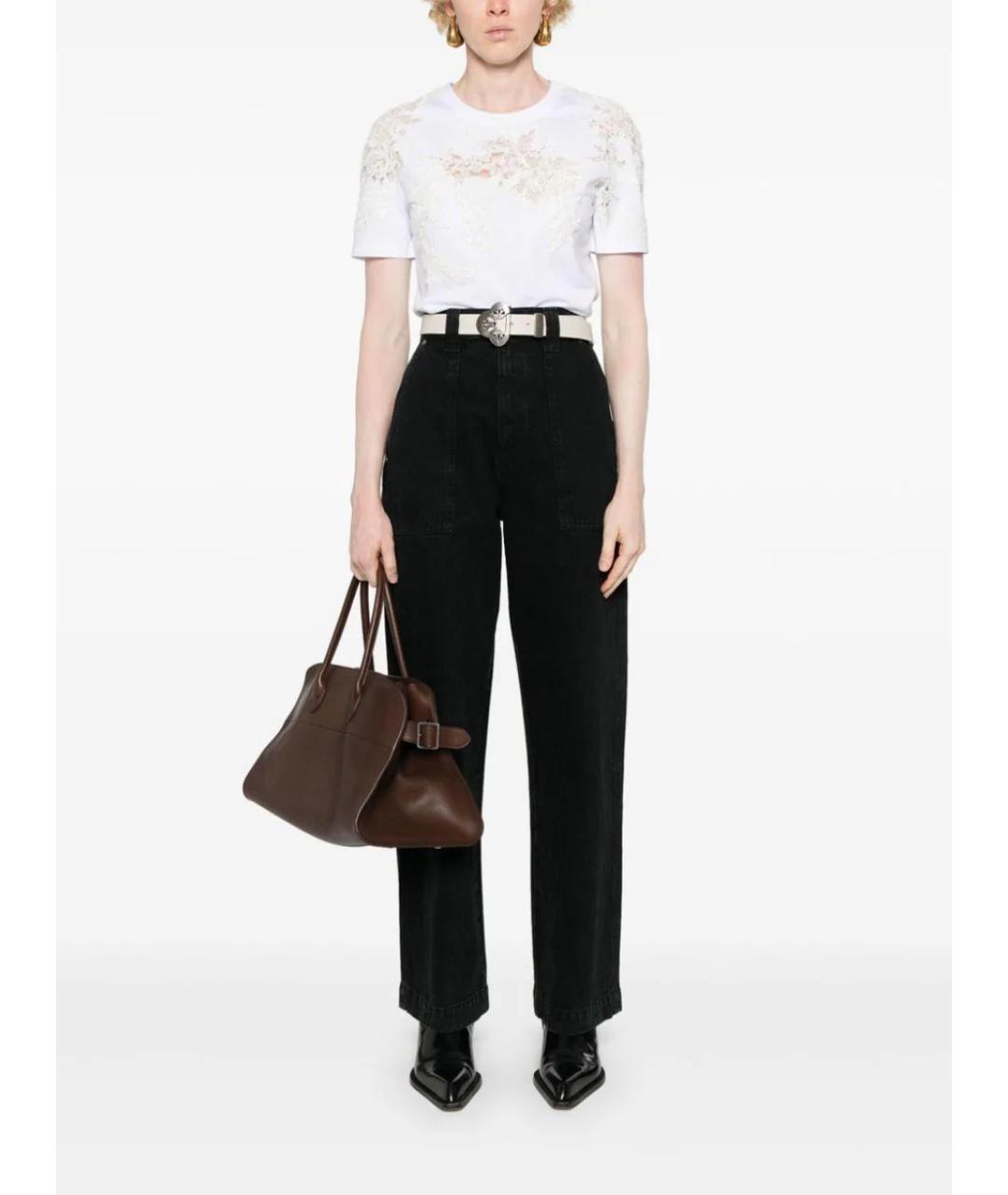 ERMANNO SCERVINO Белая хлопковая футболка, фото 4