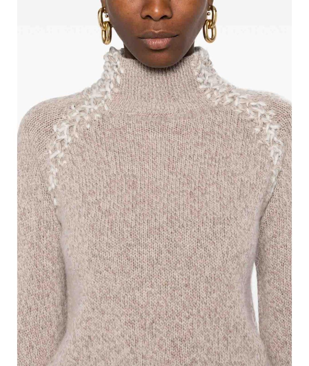 ERMANNO SCERVINO Бежевый шерстяной джемпер / свитер, фото 4