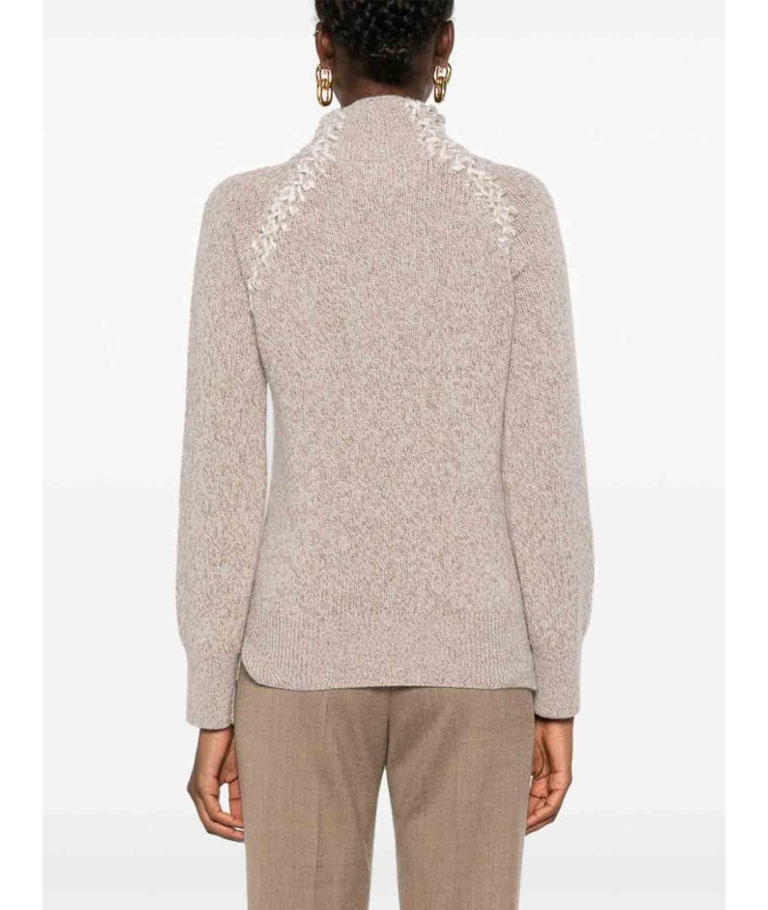 ERMANNO SCERVINO Бежевый шерстяной джемпер / свитер, фото 3